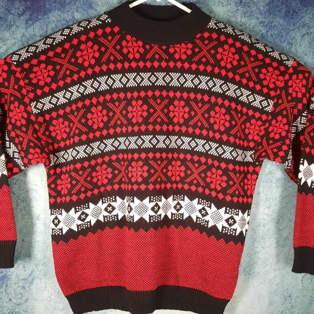 American Pride Christmas Holiday Sweater Women's 20W Made in USA Snowflakes